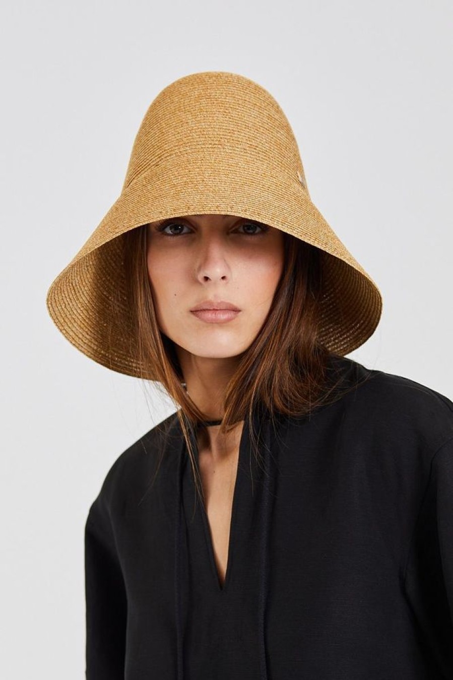 Dame Toteme Capser Og Hatter | Woven Paper Straw Hat Creme