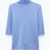 Dame Filippa K Topper | Merino Elbow Sleeve Top Sky Blue