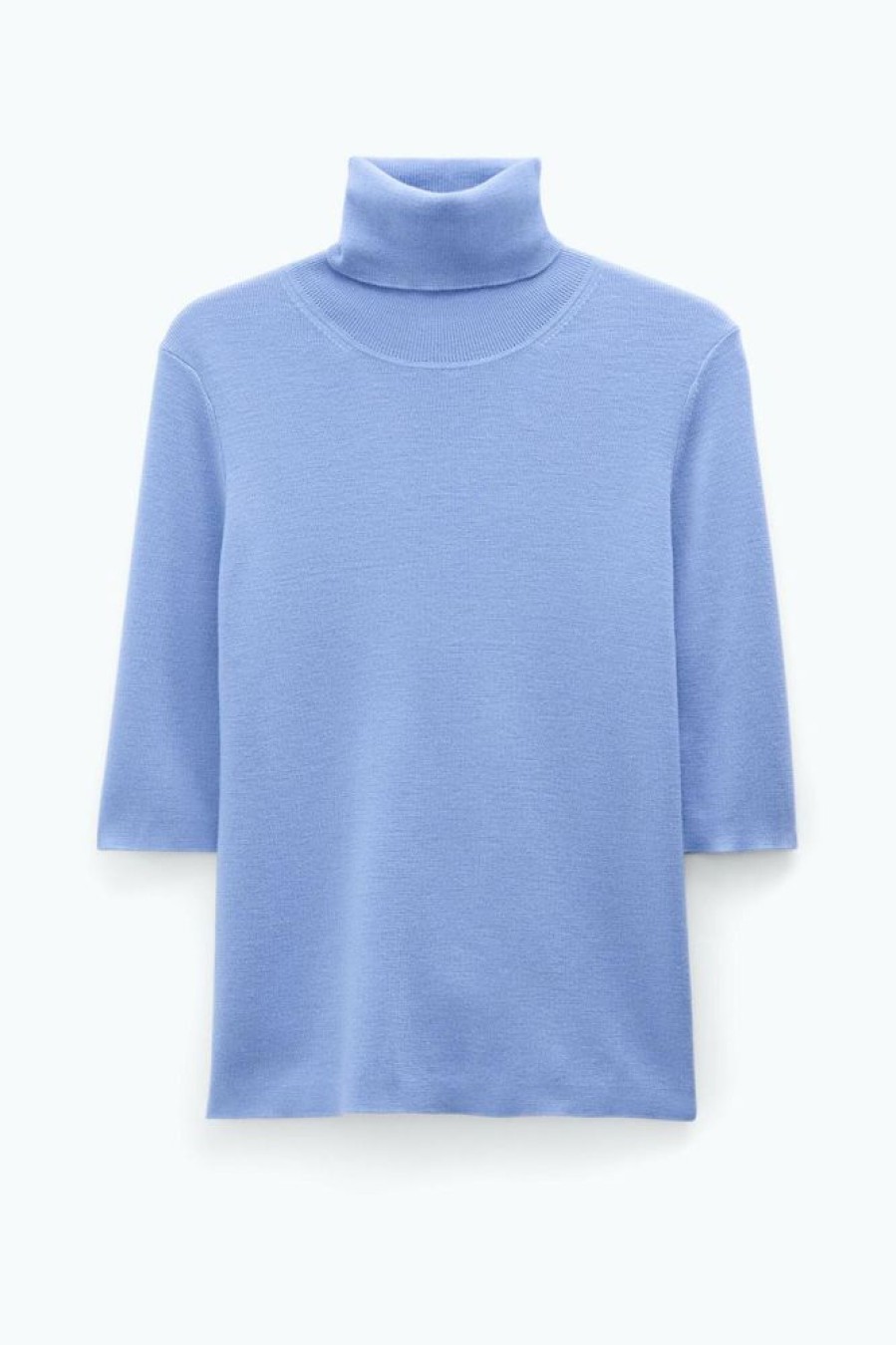 Dame Filippa K Topper | Merino Elbow Sleeve Top Sky Blue