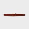 Dame Toteme Belter | Slim Trouser Leather Belt Cognac