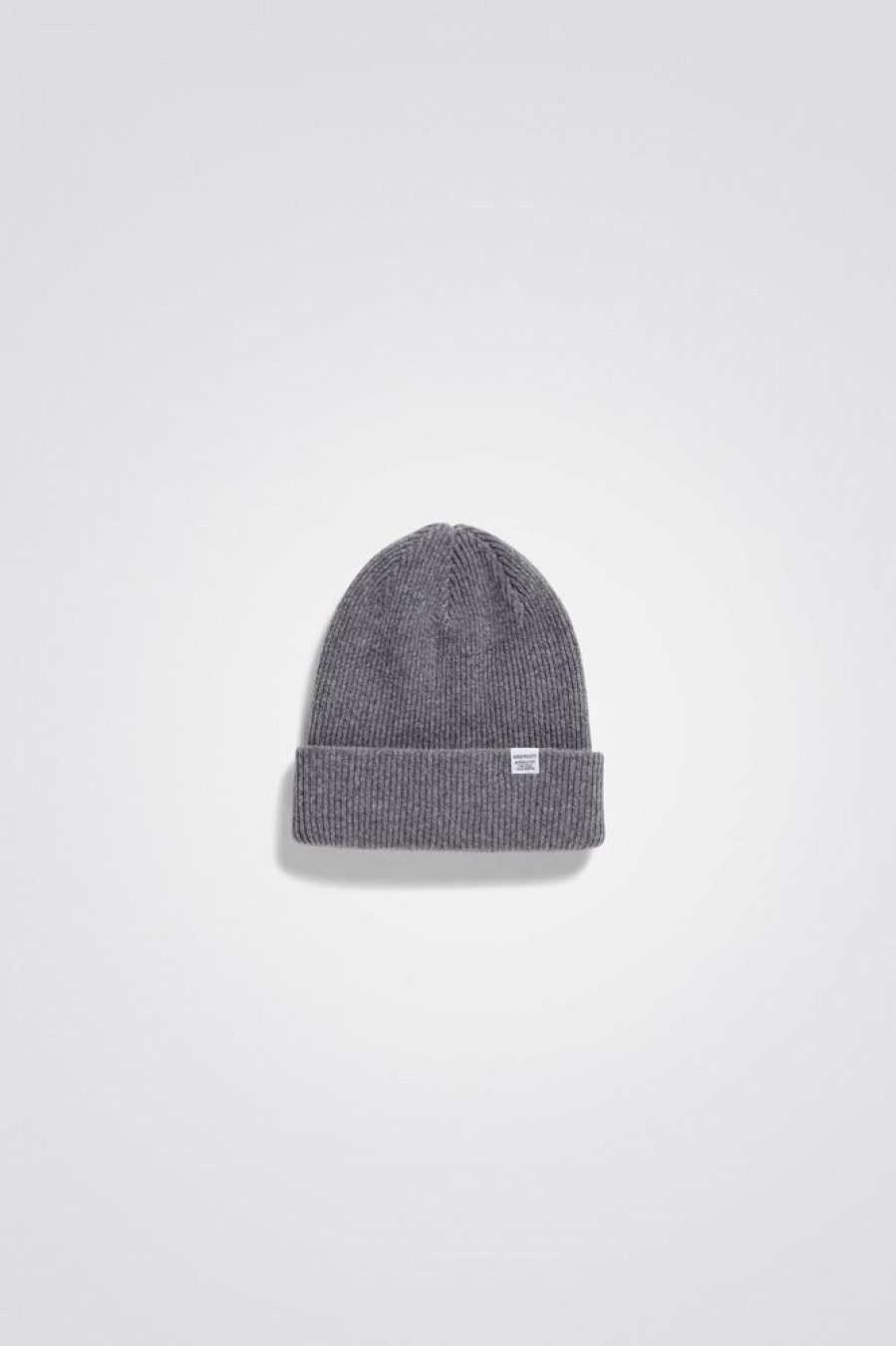 Herre Norse Projects Luer Og Panneband | Merino Lambswool Beanie Grey Melange