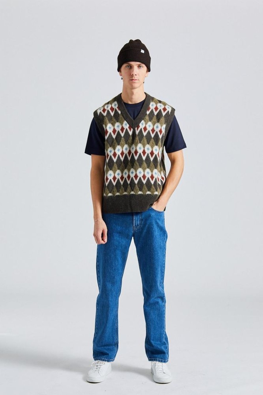 Herre Norse Projects Vester | Melvin Merino Fair Isle Jaquard Vest Ivy Green