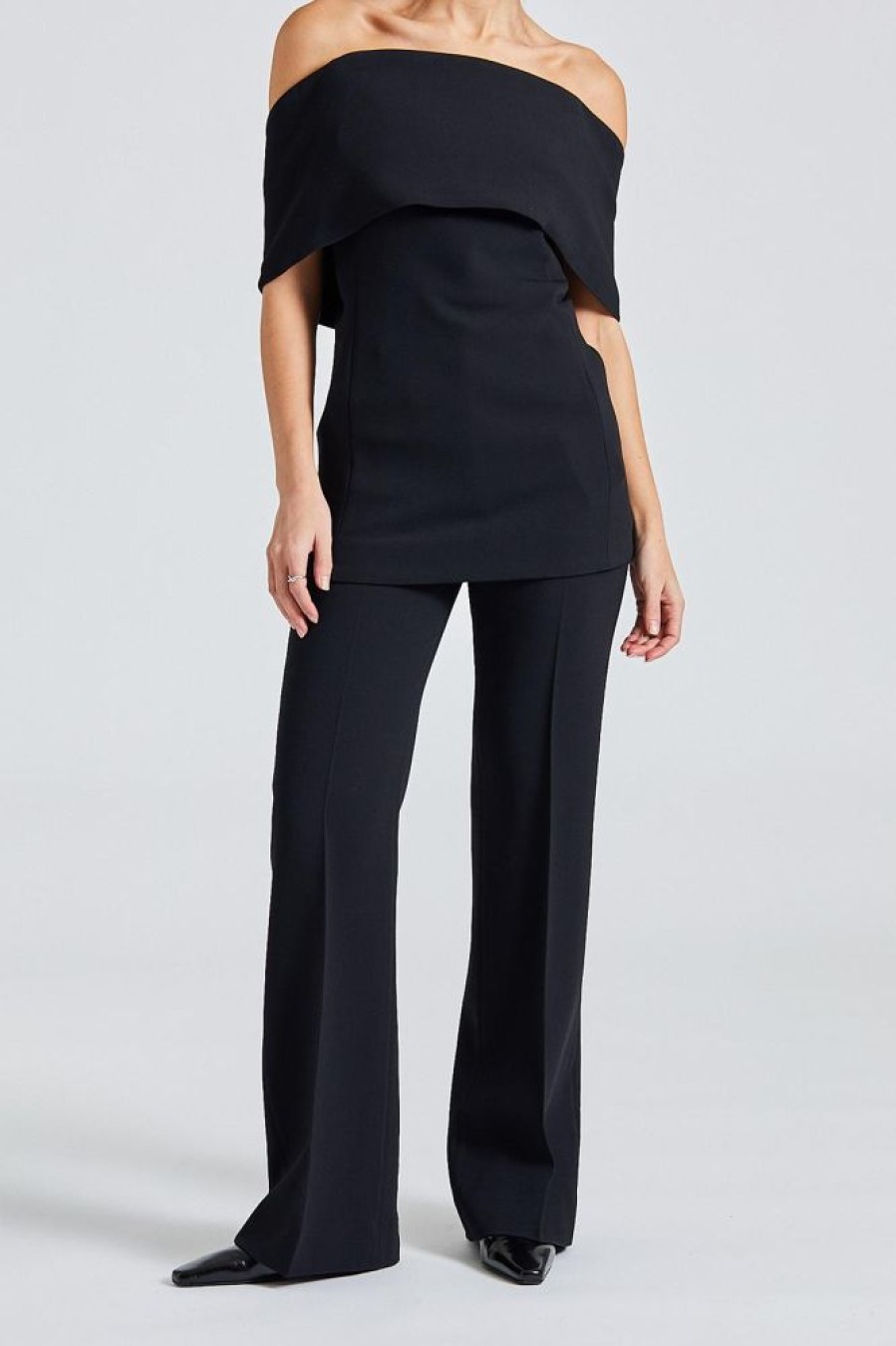 Dame Toteme Bukser | Flared Evening Trousers Black