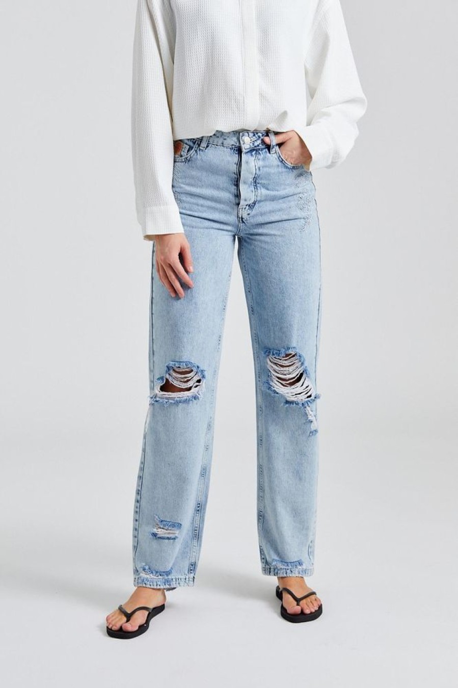 Dame Holzweiler Jeans | W Neptune Hanger Jeans Lt Blue