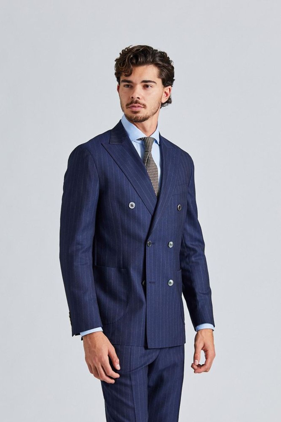 Herre Onesto Blazere | Vicenza Navy Pinstripe