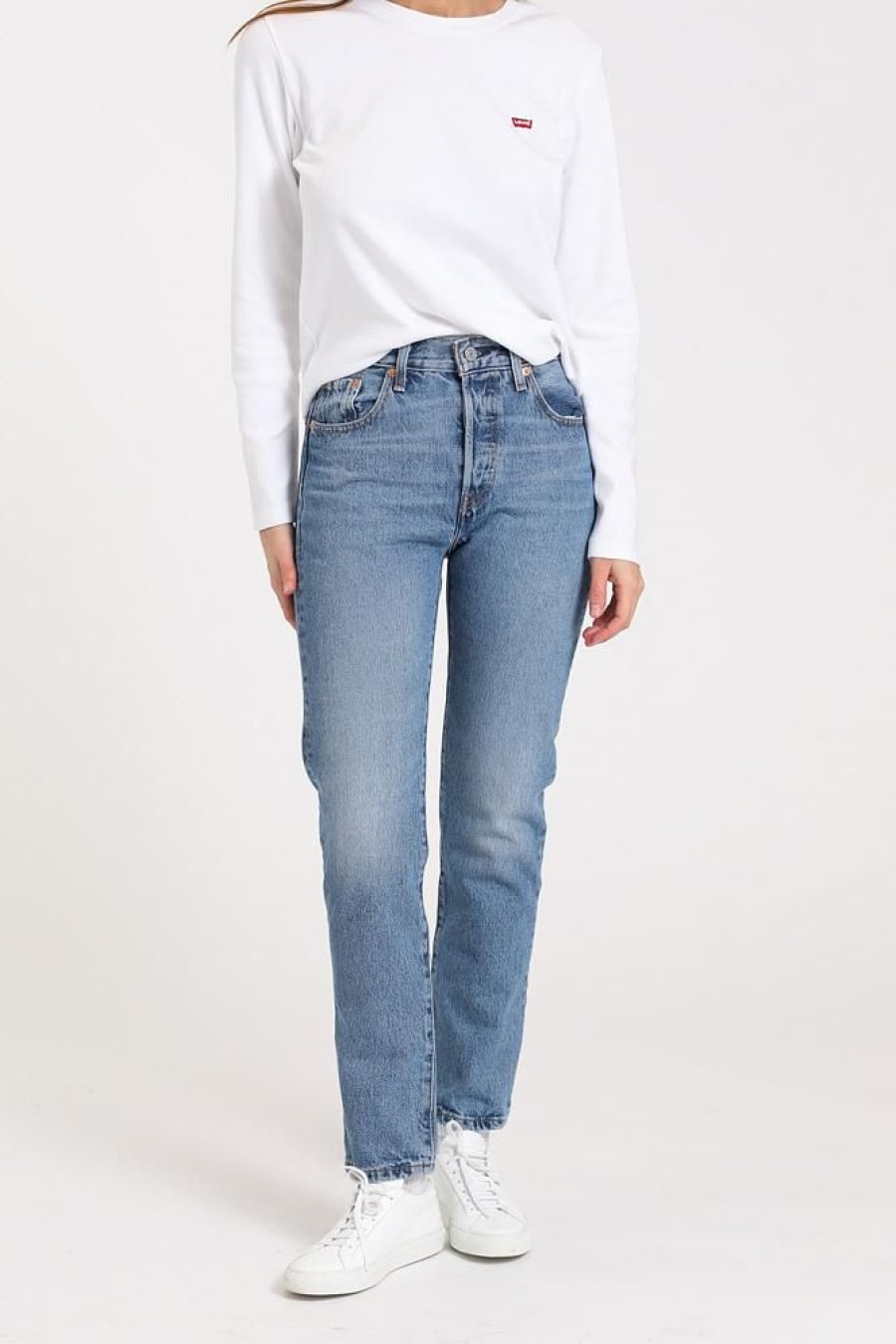 Dame Levi's Jeans | 501 Crop Medium Indigo Worn In