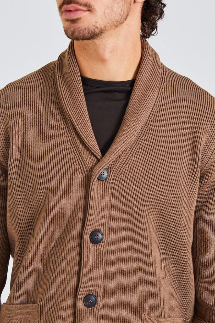 Herre SUNSPEL Cardigans | Plaited Shawl Cardigan Cedar