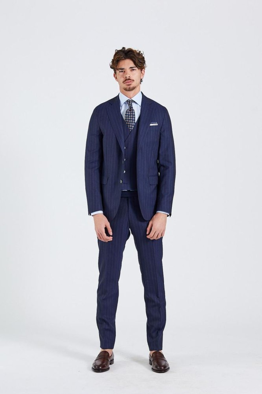 Herre Onesto Dresser | N.Siena Palermo Camden Suit Navy Pinstripe