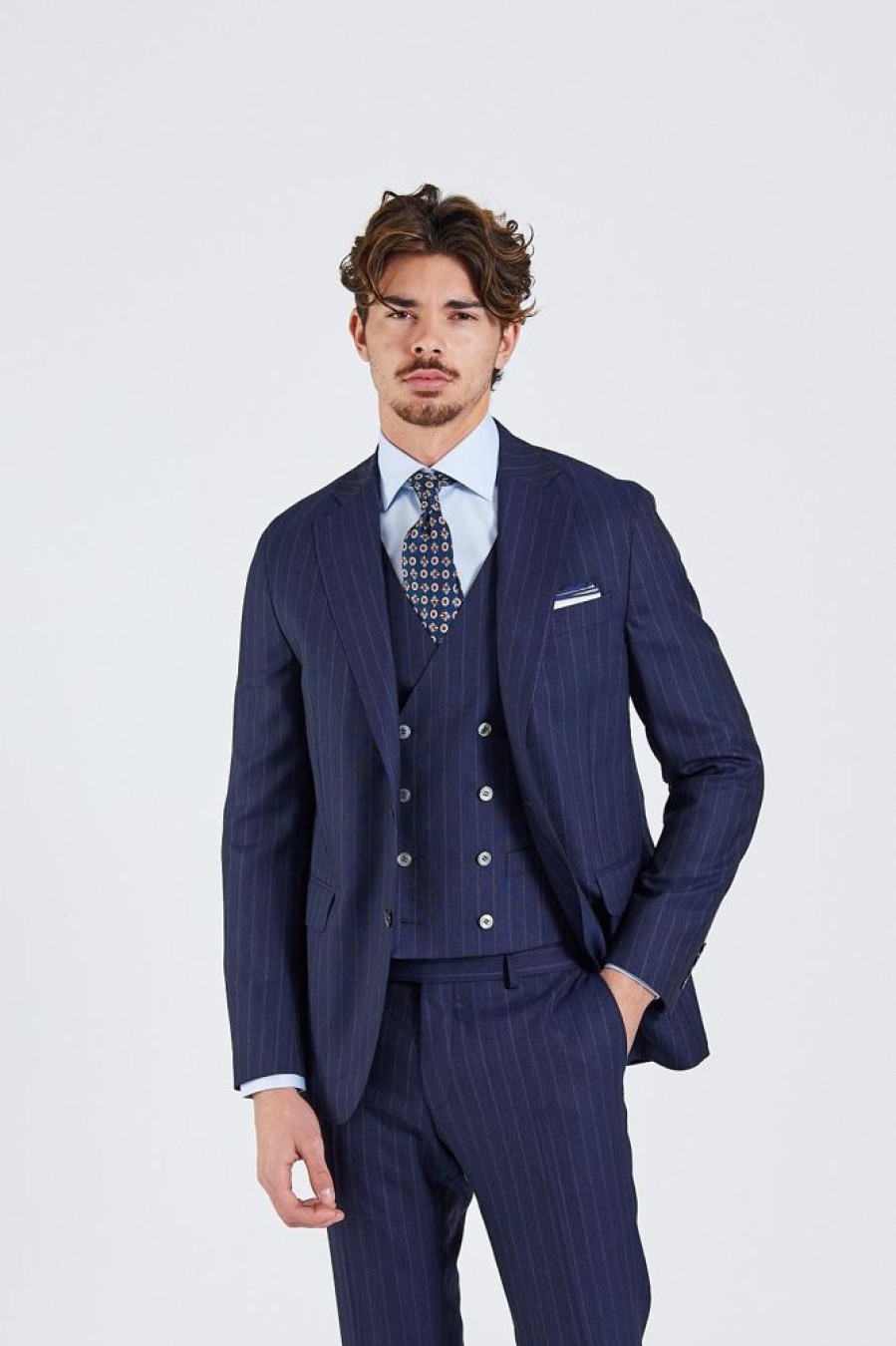 Herre Onesto Dresser | N.Siena Palermo Camden Suit Navy Pinstripe