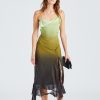 Dame Acne Studios Kjoler | Ruffle Strap Dress Green Fn-Wn-Dres001037