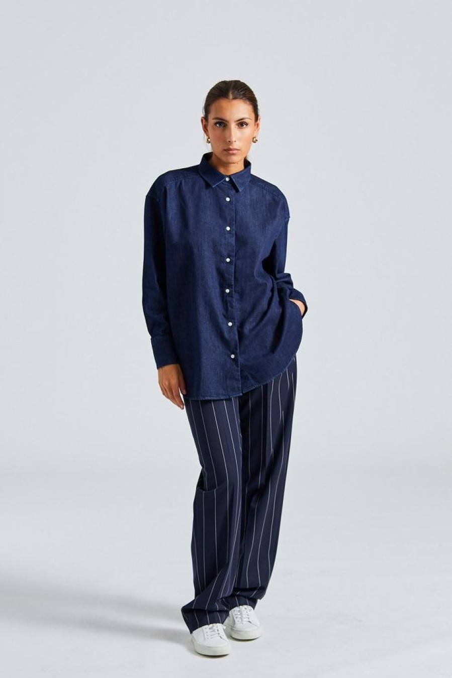 Dame Julie Josephine Skjorter Og Bluser | Albertine Dark Denim