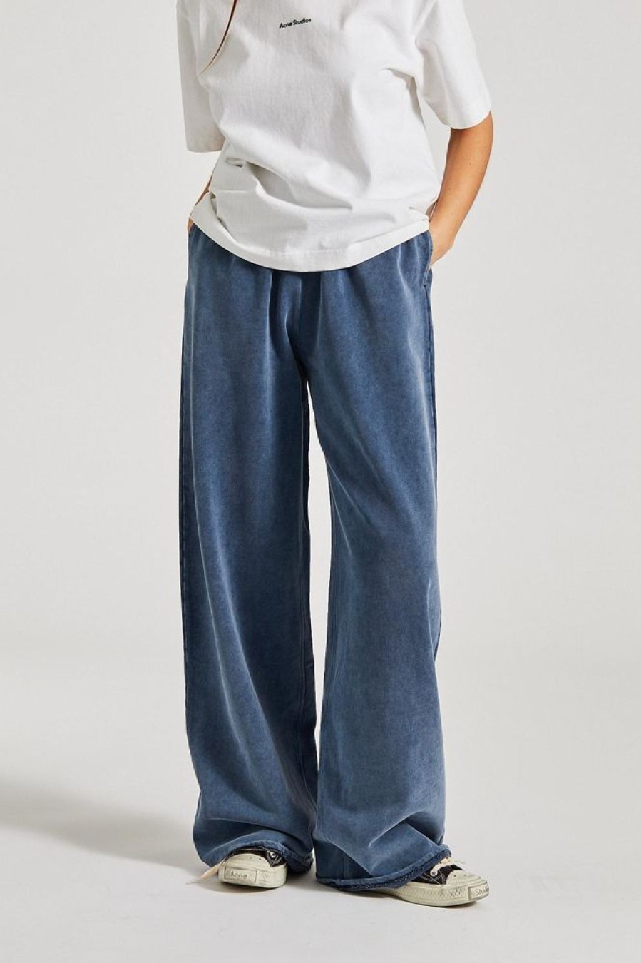 Dame Acne Studios Bukser | Sweatpants Fn-Wn-Trou001240 Ocean Blue