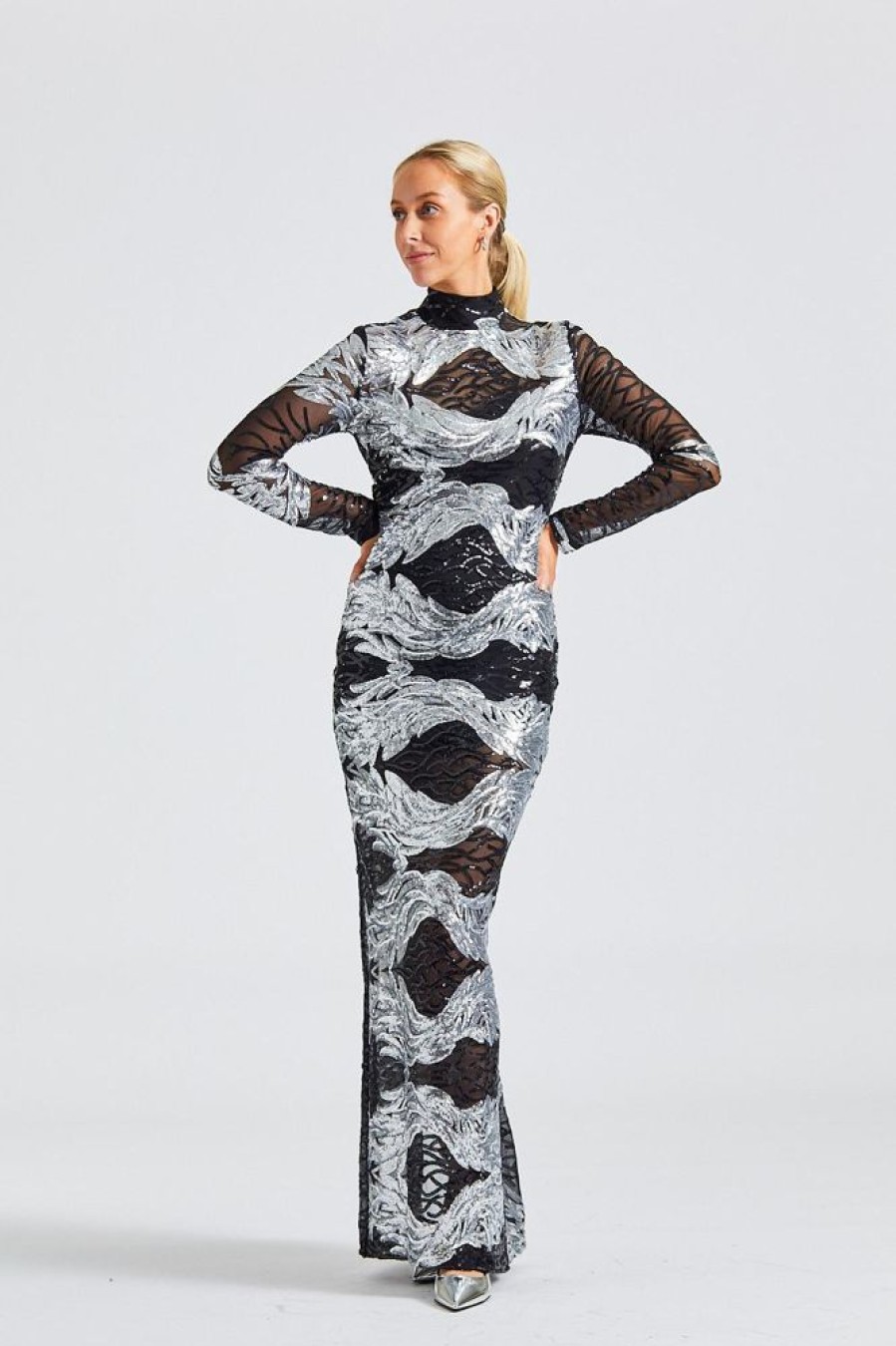 Dame ENVELOPE1976 Kjoler | Glam Dress Black/Silver