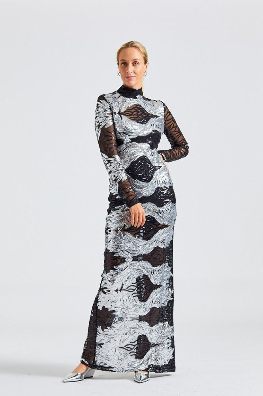 Dame ENVELOPE1976 Kjoler | Glam Dress Black/Silver