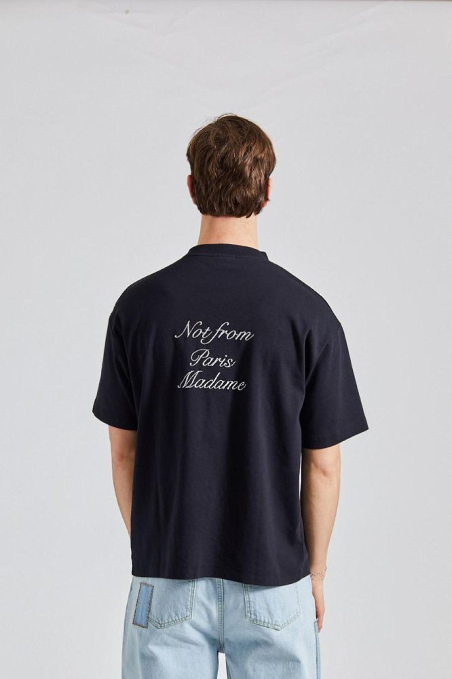 Herre Drôle de Monsieur T-Skjorter | Le T-Shirt Slogan Cursive Black