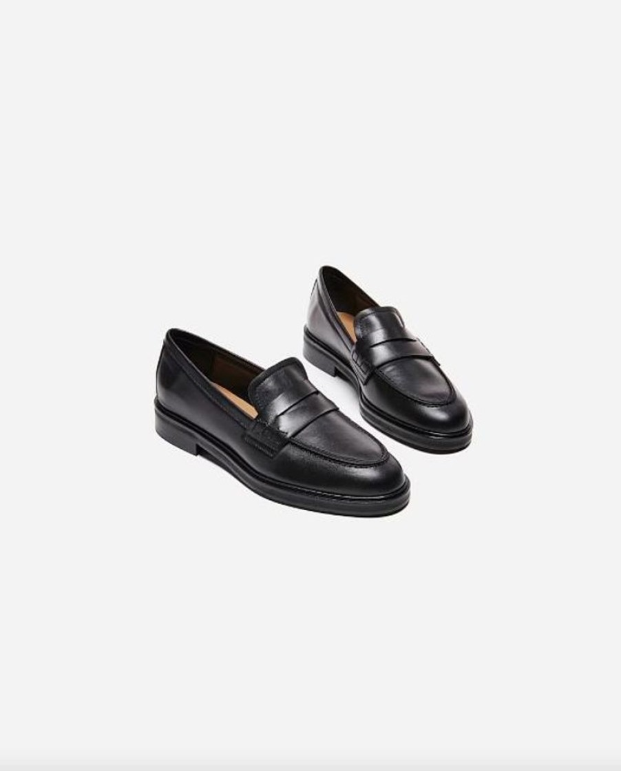 Dame Flattered Loafers | Sara Leather Black