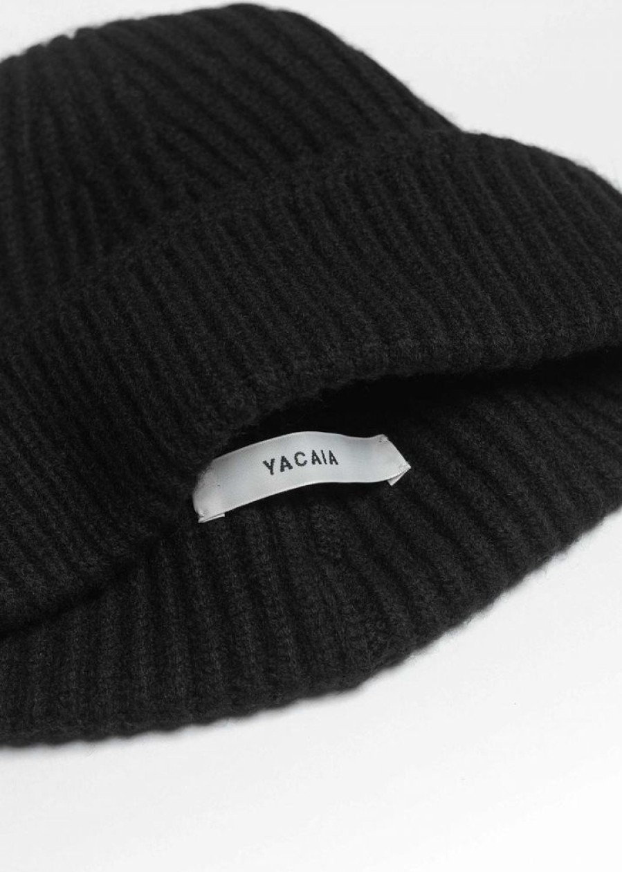 Herre Yacaia Luer Og Panneband | Merino Cash Beanie Black