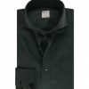 Herre Stenströms Skjorter | Slimline Micro Corduroy Shirt Dk Green