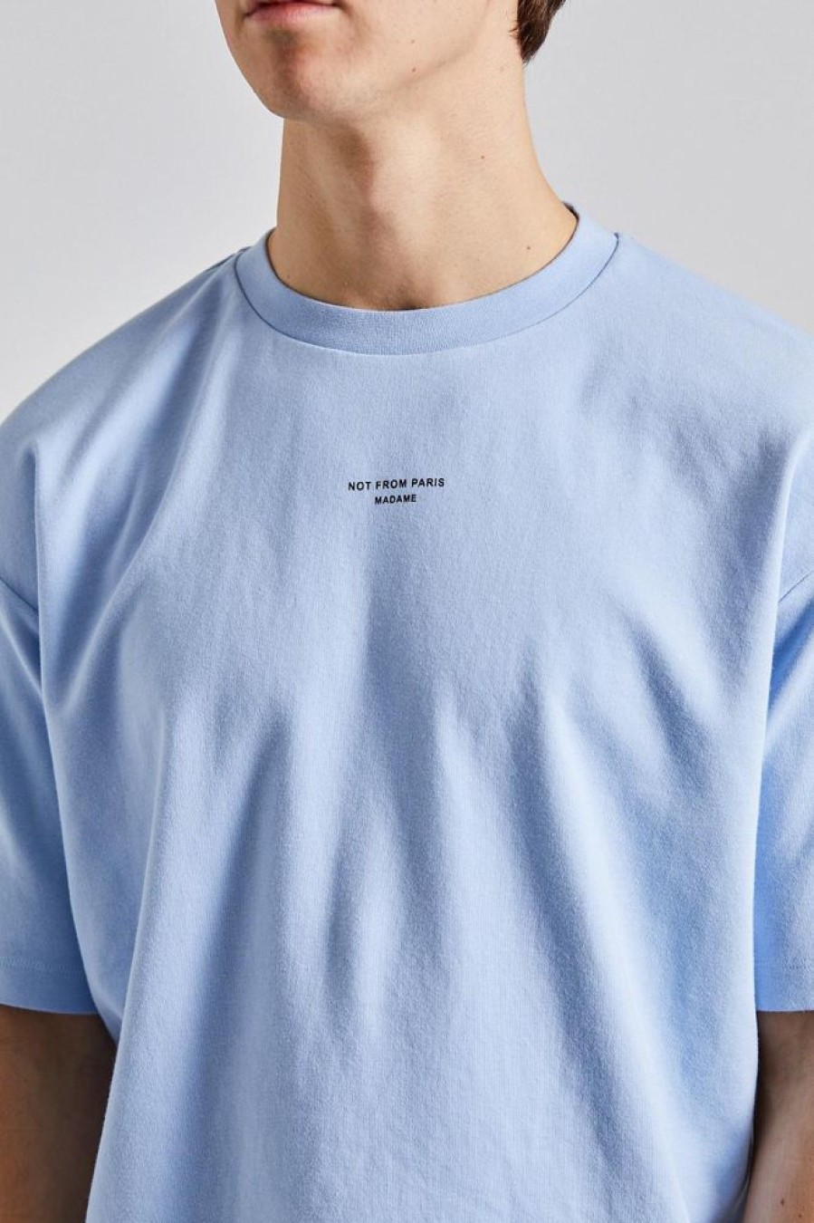 Herre Drôle de Monsieur T-Skjorter | Le T-Shirt Slogan Light Blue