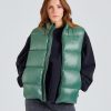 Dame Holzweiler Vester | Shiny Diff Down Vest Dk Green