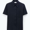 Dame Filippa K Skjorter Og Bluser | Jersey Short Sleeve Shirt Black