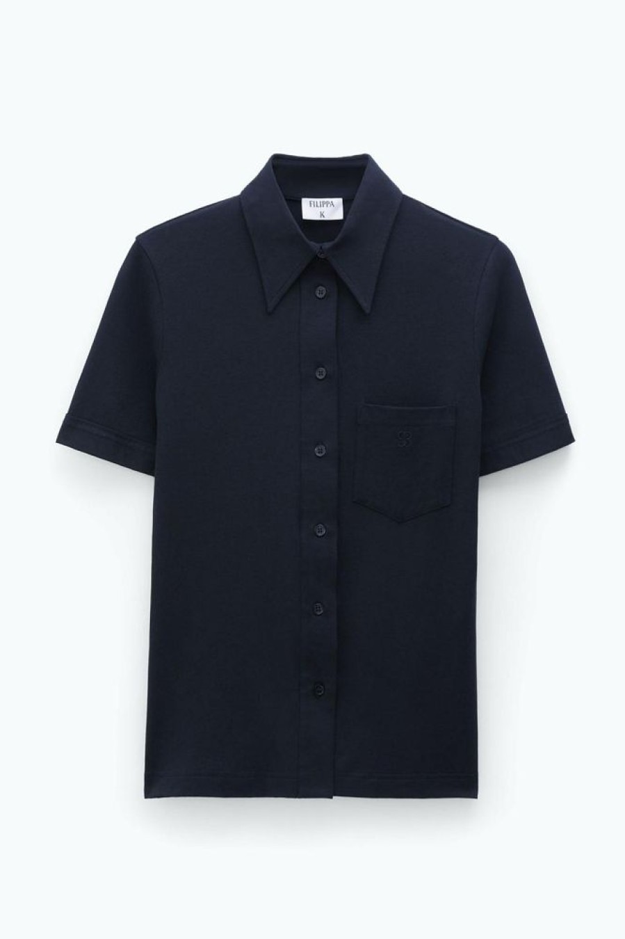 Dame Filippa K Skjorter Og Bluser | Jersey Short Sleeve Shirt Black