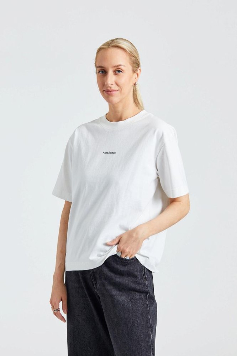 Dame Acne Studios T-Skjorter | Logo T-Shirt Optic White Fn-Wn-Tshi000196