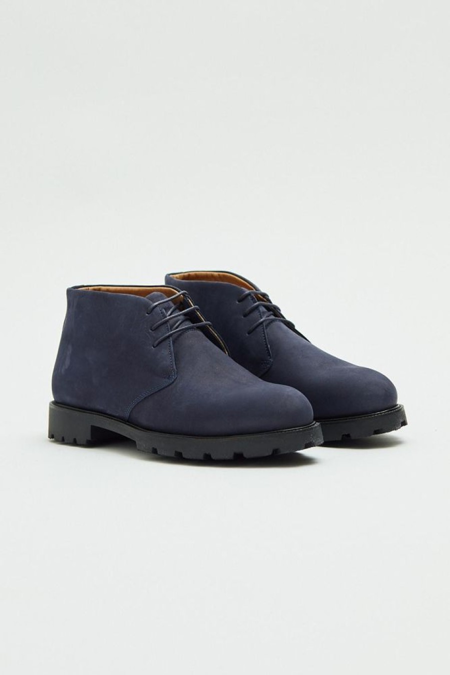 Herre Fliteless Skinnsko | Chukka Nubuck Navy