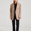 Dame Acne Studios Blazere | Single-Breasted Jacket Cold Beige Fn-Wn-Suit000538